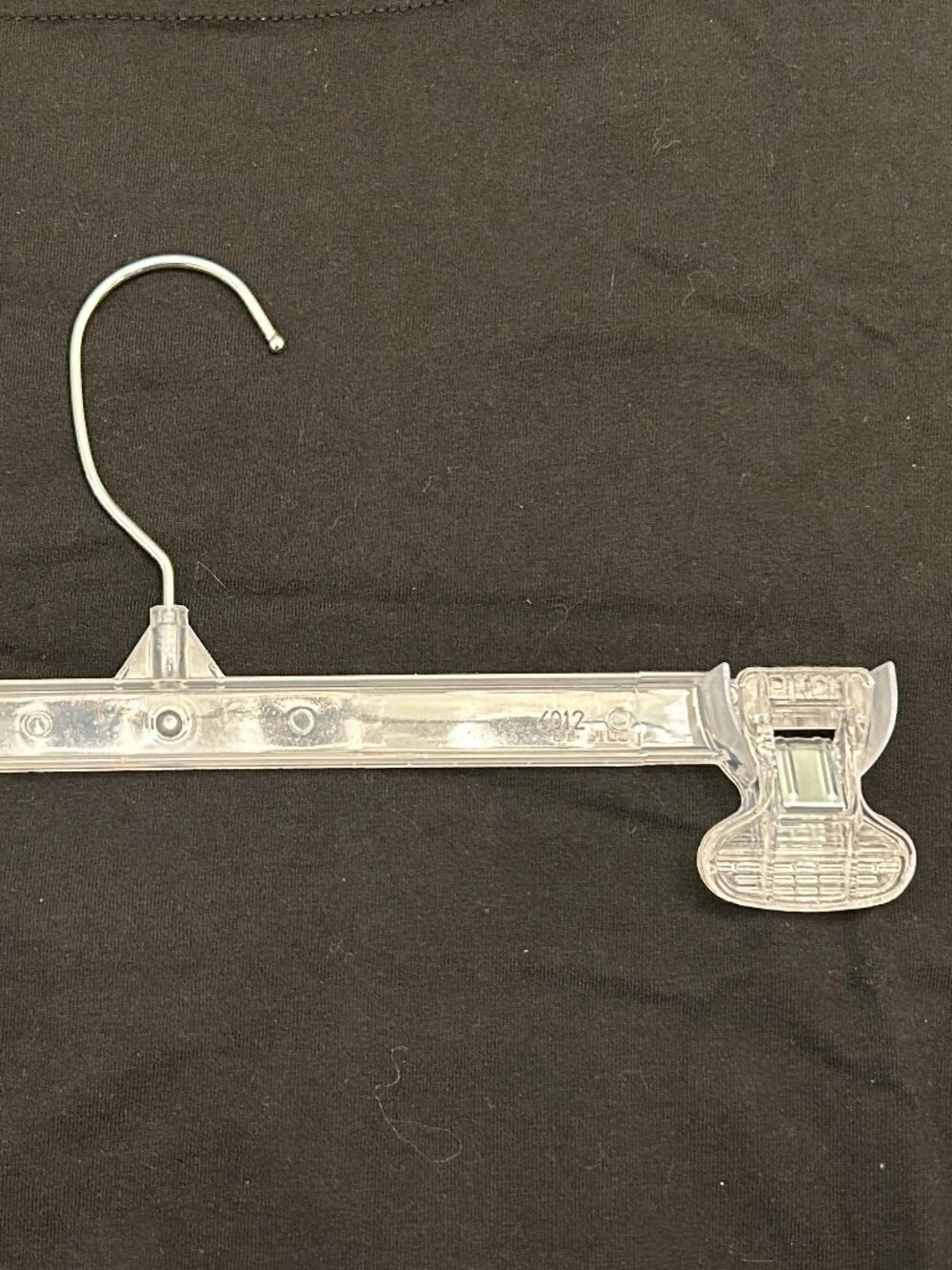 25 Plastic Hangers For Pants Skirts Clear Heavy Duty 12" Pinch Grip Swivel Hook